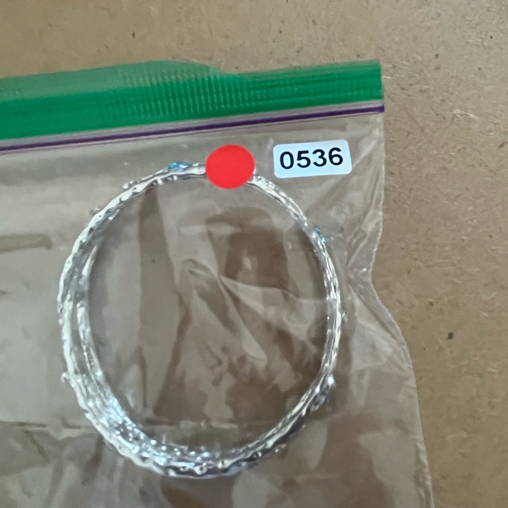 Silver Tone Rhinestone Large Bangle Bracelet - image 7